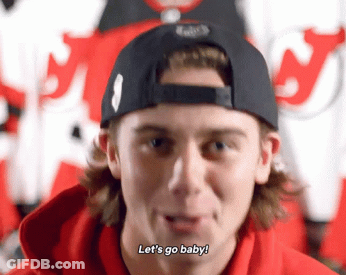 Hockey Player Says Let's Go Baby GIF