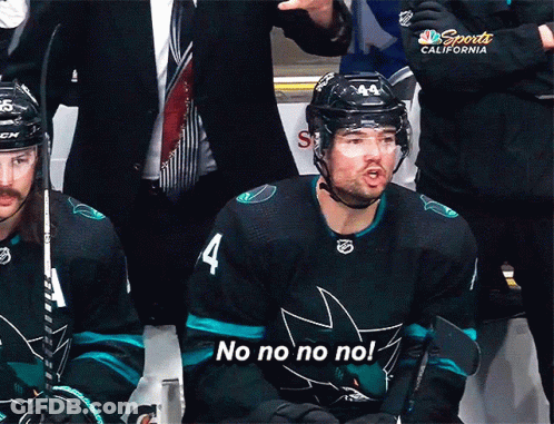 Hockey Player Says No No No No GIF