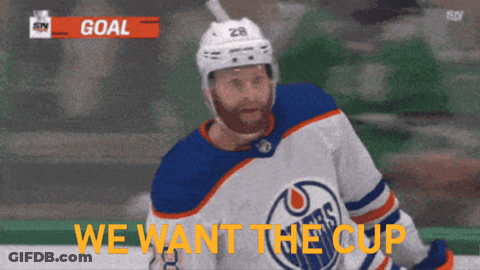 Hockey Player Says We Want The Cup GIF