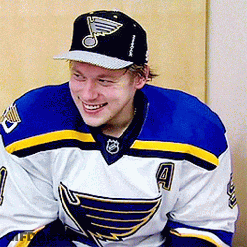Hockey Player Smiling In Jersey GIF