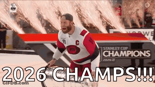 Hockey Player Trophy 2026 Champs GIF