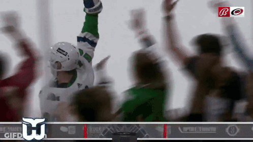 Hockey Player Upside Down With Letter W GIF