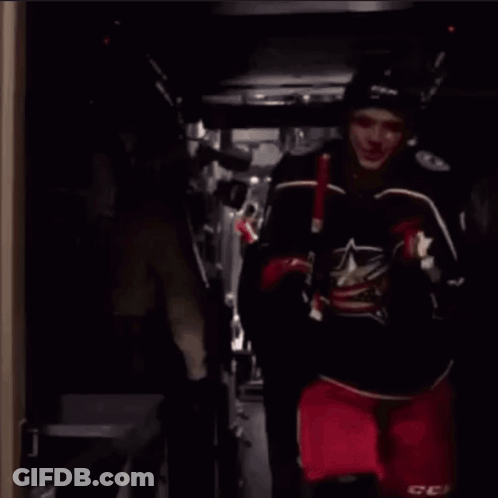 Hockey Player Walking Out Of Locker Room GIF