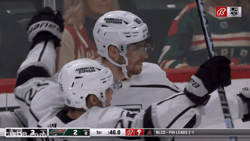Hockey Player Wearing American Express Helmet GIF
