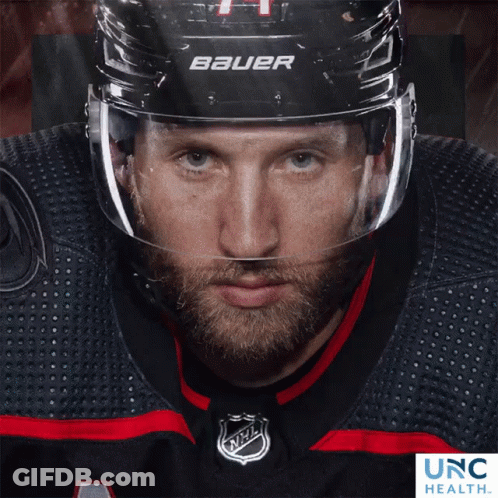 Hockey Player Wearing Bauer Helmet GIF