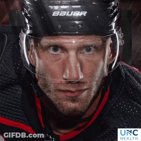 Hockey Player Wearing Bauer Helmet GIF