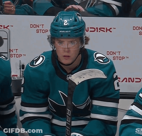 Hockey Player Wearing Bauer Helmet GIF