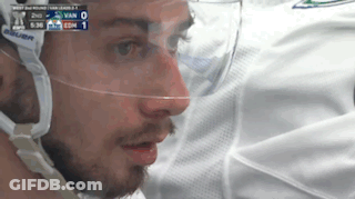 Hockey Player Wearing Bauer Helmet GIF