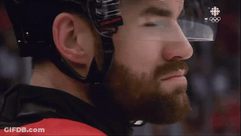 Hockey Player Wearing Bauer Helmet GIF