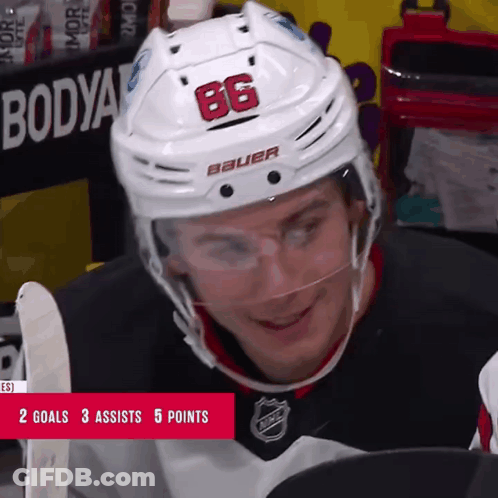Hockey Player Wearing Bauer Helmet GIF