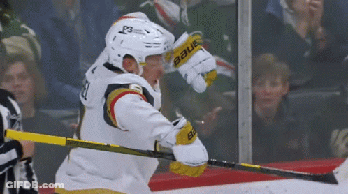 Hockey Player Wearing Bauer Helmet GIF