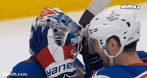 Hockey Player Wearing Benjamin Moore Helmet GIF