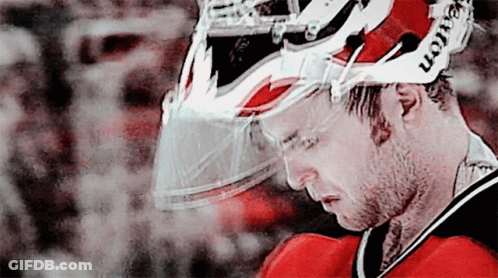 Hockey Player Wearing CCM Helmet GIF
