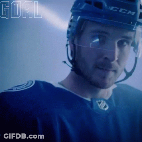 Hockey Player Wearing CCM Helmet GIF