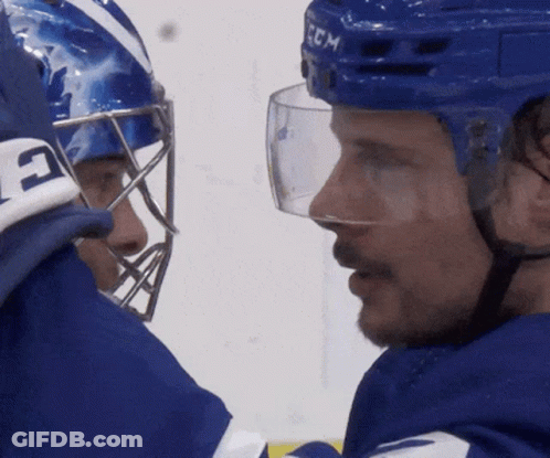 Hockey Player Wearing CCM Helmet GIF