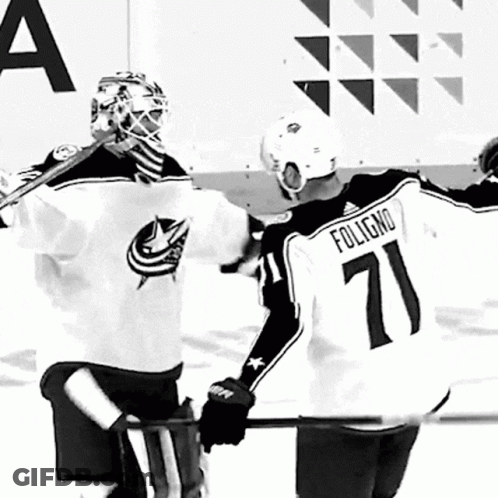 Hockey Player Wearing CCM Helmet GIF