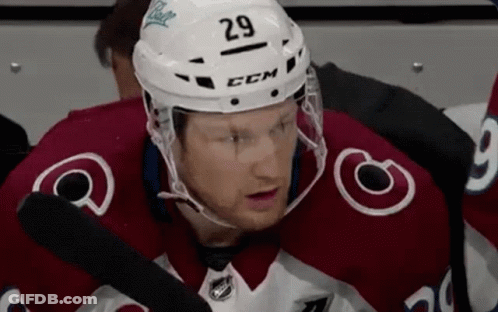 Hockey Player Wearing CCM Helmet GIF
