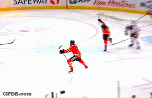 Hockey Player Wearing Edmonton Oilers Jersey GIF