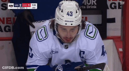 Hockey Player Wearing Helmet 43 GIF
