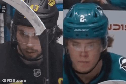 Hockey Player Wearing Helmet Number 2 GIF