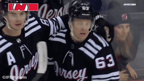 Hockey Player Wearing Jersey 63 GIF