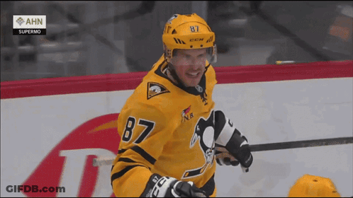 Hockey Player Wearing Jersey 87 GIF