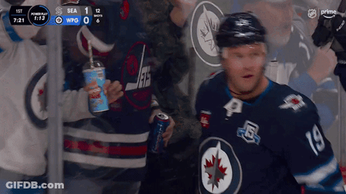 Hockey Player Wearing Jersey Number 19 GIF