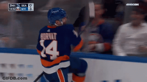Hockey Player Wearing Jersey Number 24 GIF