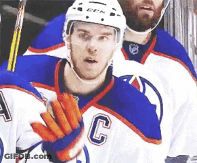 Hockey Player Wearing Jersey Number C GIF