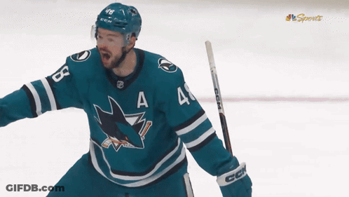 Hockey Player Wearing Jersey Saying A GIF