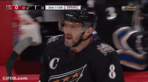 Hockey Player Wearing Jersey With C GIF
