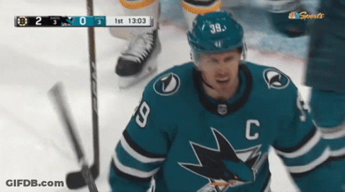 Hockey Player Wearing Jersey With C GIF