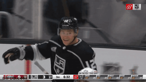 Hockey Player Wearing Kings Jersey GIF