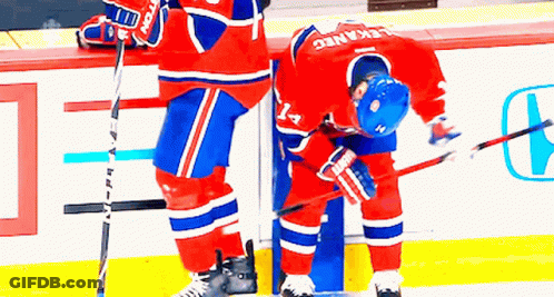 Hockey Player Wearing Lekanic Jersey GIF