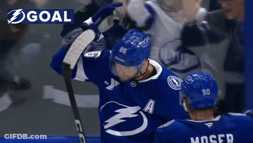 Hockey Player Wearing Lightning Bolt Helmet GIF