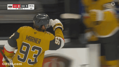 Hockey Player Wearing Marner 93 Jersey GIF