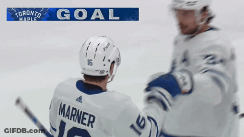 Hockey Player Wearing Marner Jersey GIF