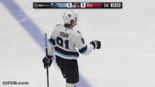 Hockey Player Wearing Number 01 Jersey GIF