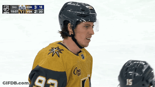 Hockey Player Wearing Number 16 GIF
