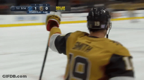 Hockey Player Wearing Number 19 GIF