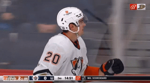 Hockey Player Wearing Number 20 Jersey GIF