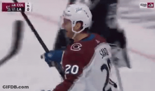 Hockey Player Wearing Number 20 Jersey GIF