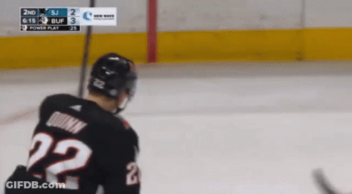 Hockey Player Wearing Number 22 GIF