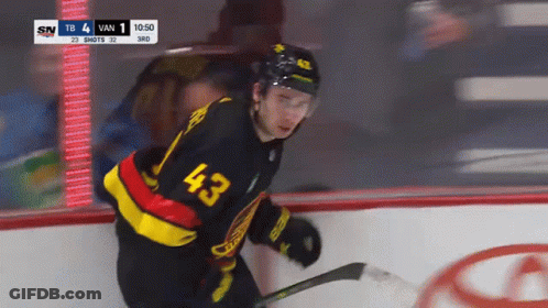 Hockey Player Wearing Number 43 GIF