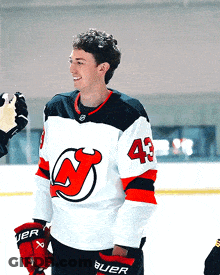 Hockey Player Wearing Number 43 Jersey GIF