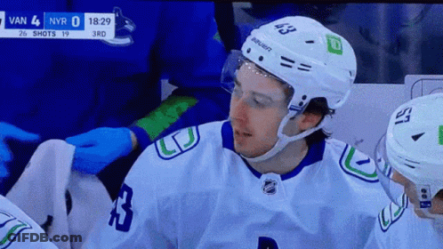 Hockey Player Wearing Number 43 Jersey GIF
