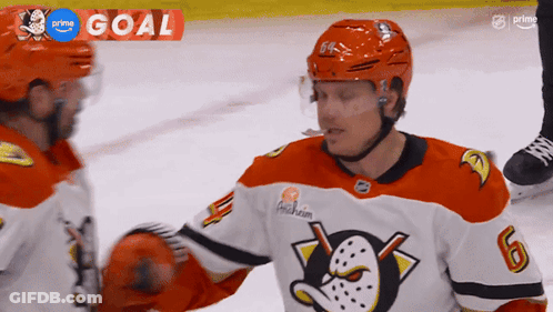 Hockey Player Wearing Number 6 Jersey GIF