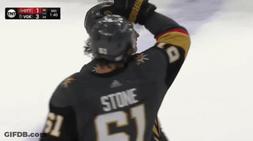 Hockey Player Wearing Number 61 Jersey GIF