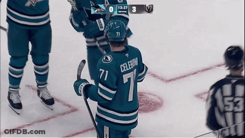 Hockey Player Wearing Number 71 Jersey GIF