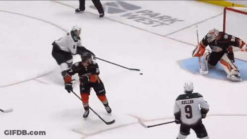 Hockey Player Wearing Number 9 Jersey GIF